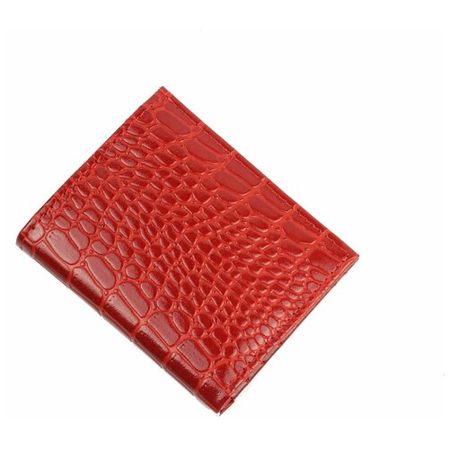 фото Кошелек женский из натуральной кожи, маленький бумажник для денег, портмоне на каждый день красный пр905-203-206 кроко