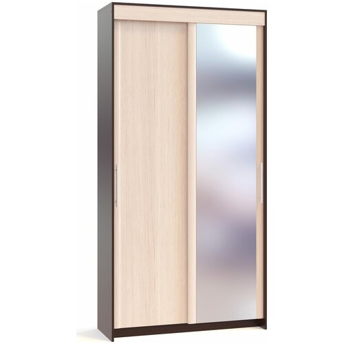 Шкаф-купе с зеркалом СШР-124.2 цвет дуб венге/белёный дуб