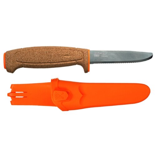 Нож Morakniv Floating Serrated Knife нержавеющая сталь, пробковая ручка morakniv нож moraknive roofing felt knife красный черный нержавеющая сталь