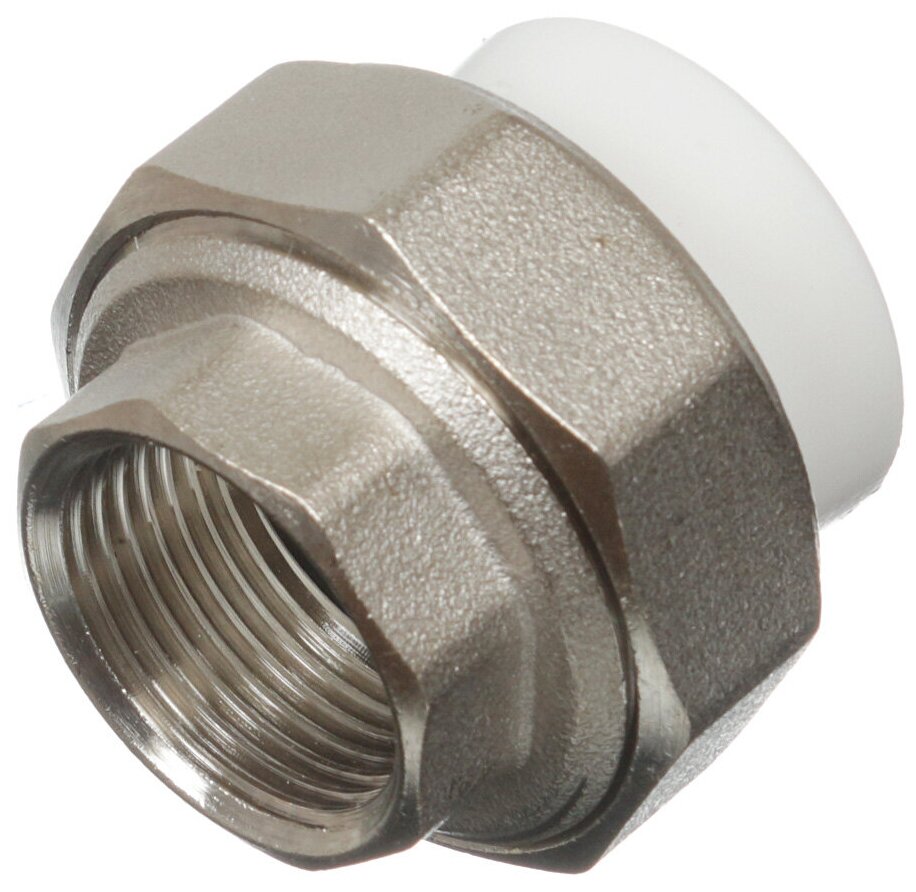 фото Полипропиленовая муфта разъемная РосТурПласт с внутренней резьбой 3/4", 32 мм