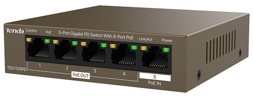 5 портовый Ip-com гигабитный PoE коммутатор G1105PD