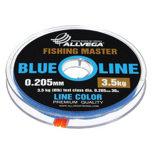 Леска монофильная ALLVEGA Fishing Master 30м 0,205мм, 3,5кг, голубая