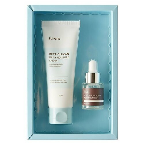 iUNIK Набор увлажняющий крем для лица с бета-глюканом + Сыворотка с бета-глюканом iU26 60мл/15мл