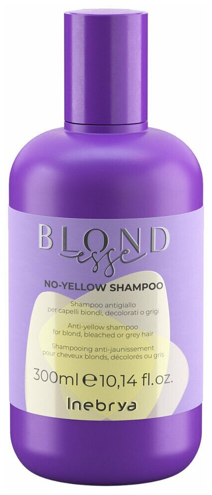 Шампунь антижелтый для осветленных и седых волос No Yellow Inebrya Blondesse, 300 мл