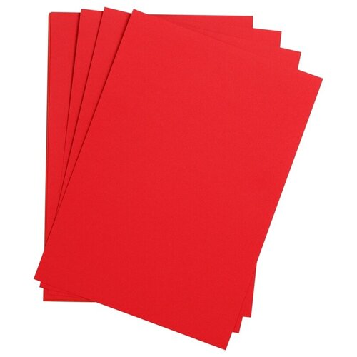 Цветная бумага 500*650мм, Clairefontaine "Etival color", 24л, 160г/м2, ярко-красный, легкое зерно, хлопок
