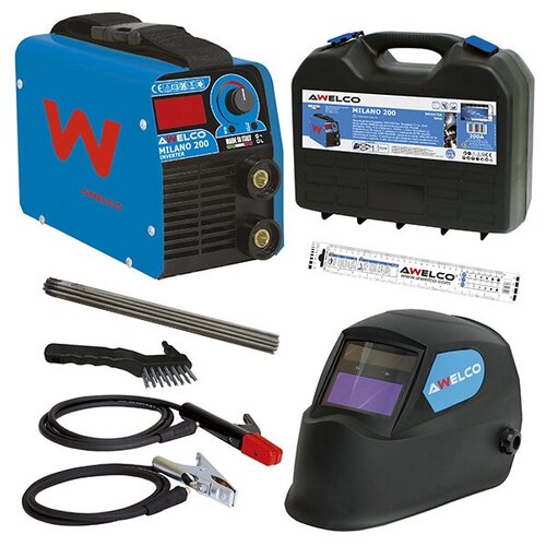 Сварочный аппарат инверторного типа Awelco MILANO 200 00310RP ММА с комплектом инструментов 1509000₽
