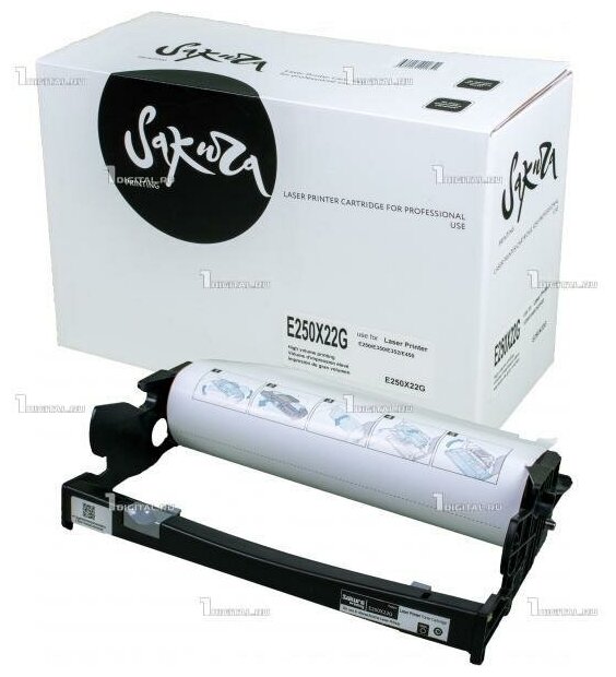 Блок фотобарабана SAKURA E250X22G черный для Lexmark E250/ E350/ E352/ E450 совместимый (30К) (SAE250X22G)