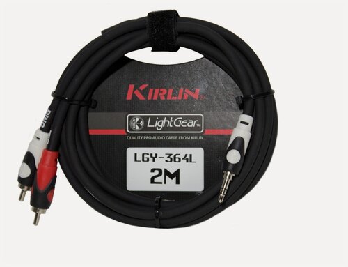 Изображение товара Kirlin LGY-364L/2М Кабель соединительный 3,5MM TRS PLUG - 2X RCA PLUG