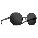 Титановые солнцезащитные очки GRESSO Geneva - круглые / черные - изображение