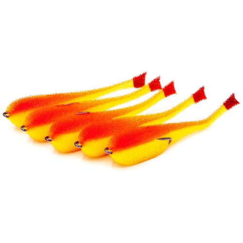 Поролоновая рыбка 5 шт Next FA 100 мм на двойнике цв Жёлто-Красный 355₽