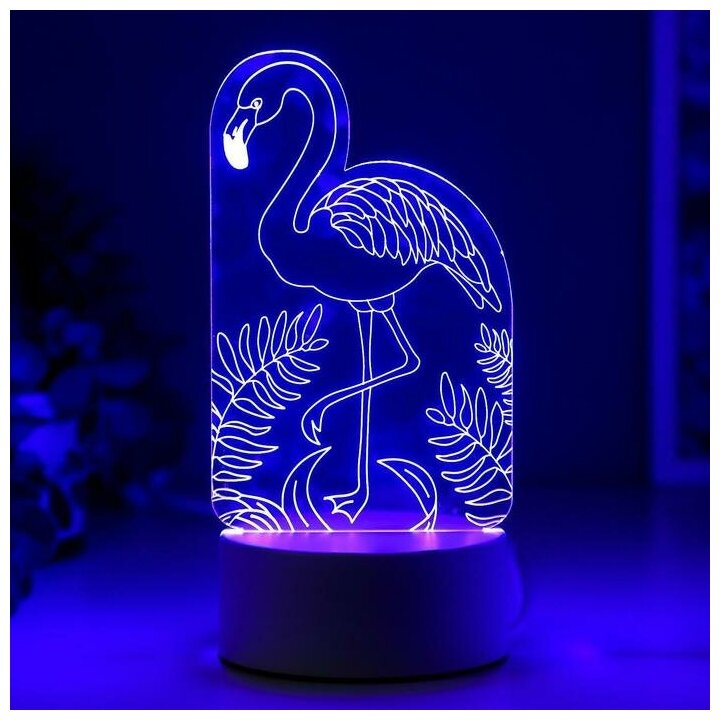 Светильник "Фламинго" LED RGB от сети 9,5х10х19,5 см - фотография № 4