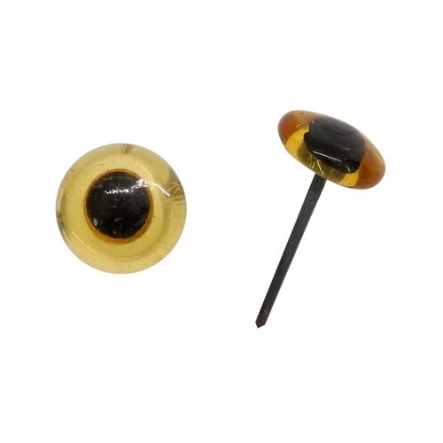 25535 Глазки 9 мм на метал.ножке, цв.св.жёлтый, упак/6шт