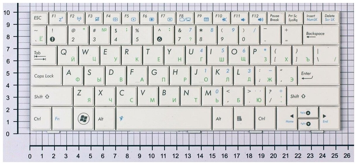 Клавиатура для ноутбука Asus Eee PC 1005HD Русская Белая
