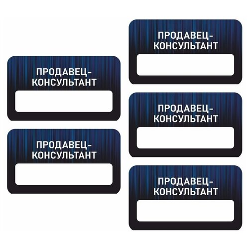 Бейдж акриловый 70х40 мм Бейдж универсальный Продавец-консультант тип 5 на магните с окном для полиграфической вставки ПолиЦентр 5 шт