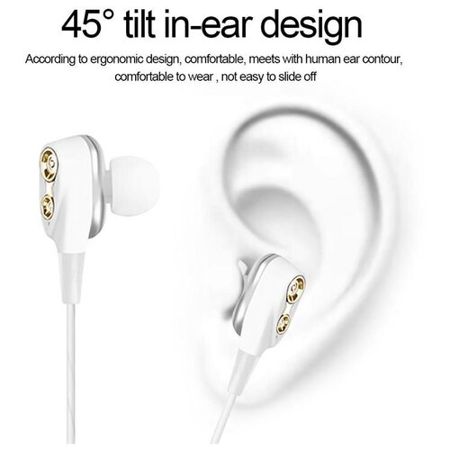 Беспроводные наушники гарнитура XT-21 с двумя динамическими излучателями Bluetooth 42 Headset Dual Driver White 83000₽