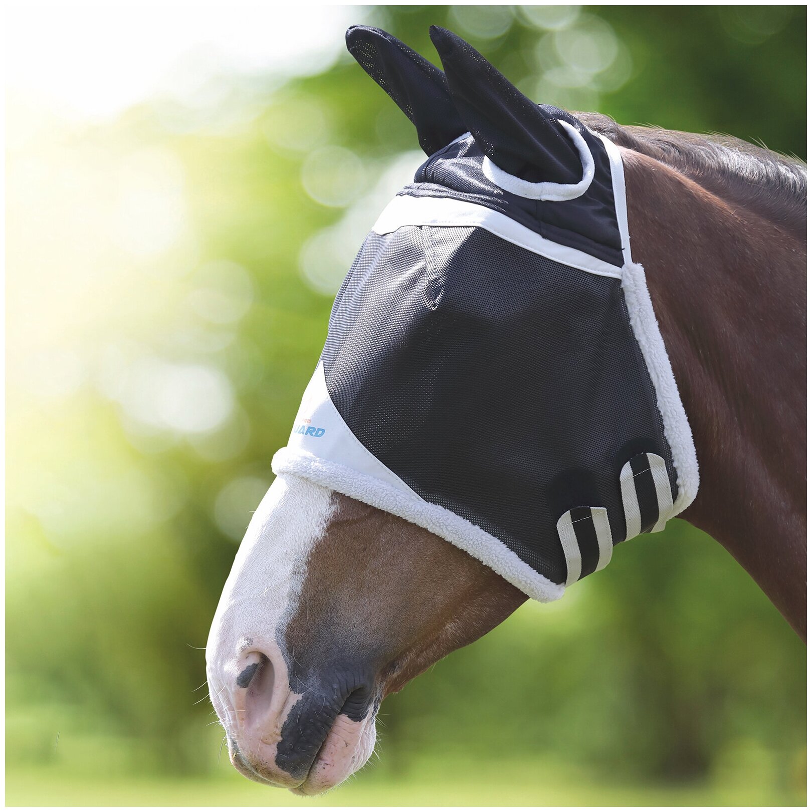 Маска антимоскитная для лошади с ушами SHIRES FLY GUARD Durable, COB, чёрный (Великобритания)