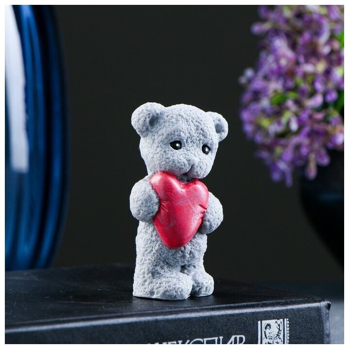 фото Мыльные штучки Фигурное мыло "Мишка с сердцем" серый, 57гр