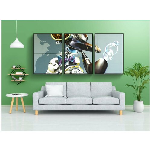 фото Набор модулных постеров для интерьера "граффити, сюрреализм, абстрактный" 60x90 см. в тубусе, без рамки lotsprints