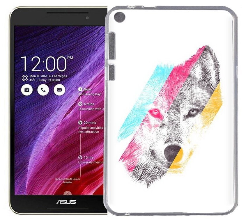 Чехол задняя-панель-накладка-бампер MyPads волк градиент для Asus Fonepad 8 FE380CG/FE380CXG (K016) противоударный