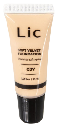 Lic Тональный крем Soft Velvet Foundation mini, 10 мл, оттенок: 03Y