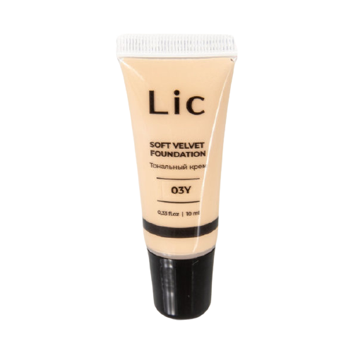 Lic Тональный крем Soft Velvet Foundation mini, 10 мл, оттенок: 03Y lic тональный крем soft velvet foundation mini 10 мл 10 г оттенок 04y 1 шт