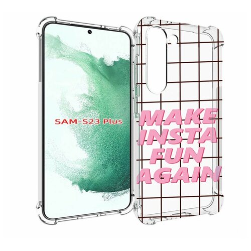 Чехол MyPads розовая-надпись-про-инст для Samsung Galaxy S23 Plus + задняя-панель-накладка-бампер