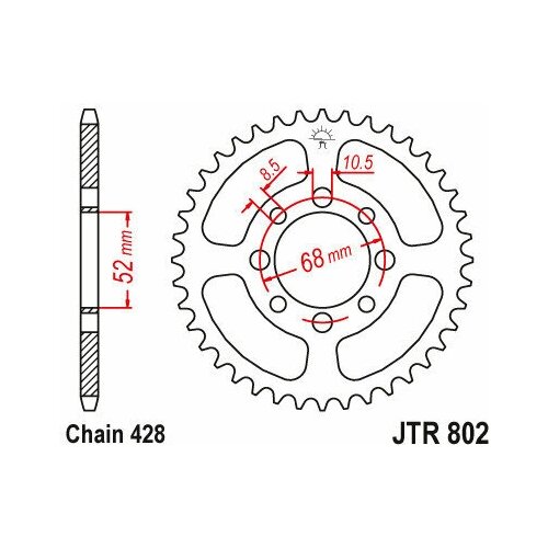 Звезда JT ведомая JTR802.50 50 зубьев