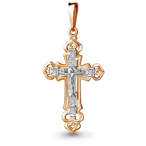 фото Подвеска diamant online, золото, 585 проба, фианит, размер 3.1 см.