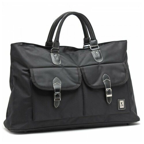 Саквояж Картекс-0017 vip (отделка иск/кожа), жесткое дно, 1отд, 2внеш карм, плечевой ремень, черный 216661