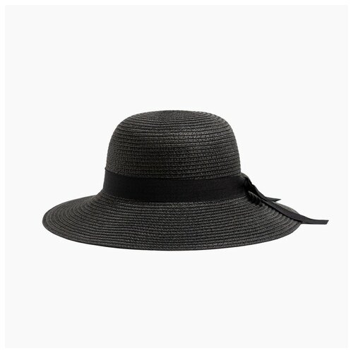Шляпа женская MINAKU Summer joy, размер 56-58, цвет черный шляпа женская minaku summer joy размер 56 58 цвет коричневый