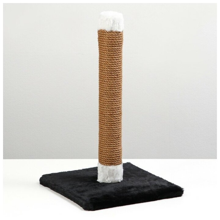 Когтеточка-столбик Пижон джут, 30х30х52 см, черно-белая - фотография № 1