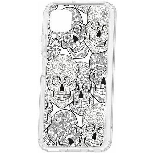 фото Чехол на huawei p40 lite kruche print skull black / чехол для huawei / чехол с рисунком / чехол с принтом / чехол для хонор / чехол для хуавей / бампер на хуавей / чехол накладка для хонор / противоударная накладка для honor huawei / защита для honor / защита на huawei / cиликоновый чехол для huawei honor / пластиковый чехол на huawei / защитный чехол для honor / чехольчик / защита телефона / ударопрочный чехол кruче