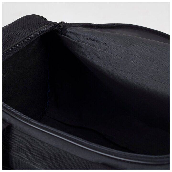 Сумка спортивная Luris отдел на молнии, 2 наружных кармана, длинный ремень, синий/черный - фотография № 7