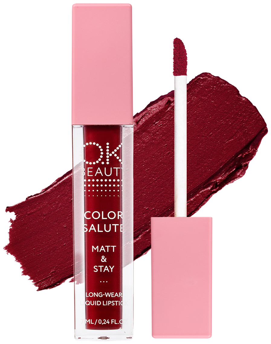 O.K.BEAUTY Губная помада жидкая Color Salute Matt & Stay матовая стойкая,7 мл, Dita