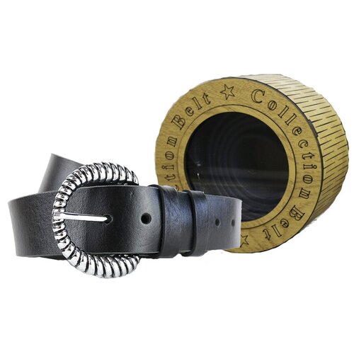 фото Мужской кожаный ремень [в деревянном футляре] wild bear rm-027f black premium (130 см)