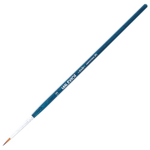 Купить Кисть Малевичъ Andy синтетика №1, 5, круглая, короткая ручка синий