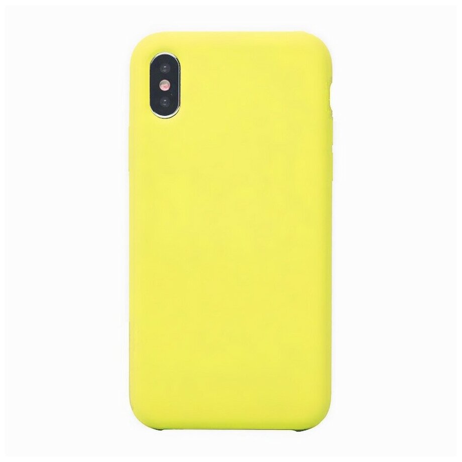Силиконовая накладка без логотипа (Silicone Case) для Apple iPhone X/XS желтый