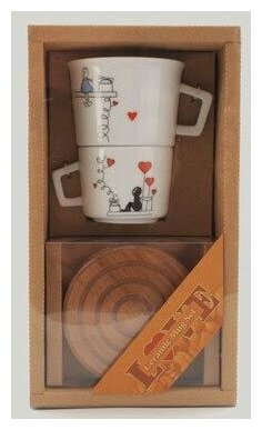 Подарочный чайный набор (на 2 персоны) Любовное послание Размер: 15*26*9 см