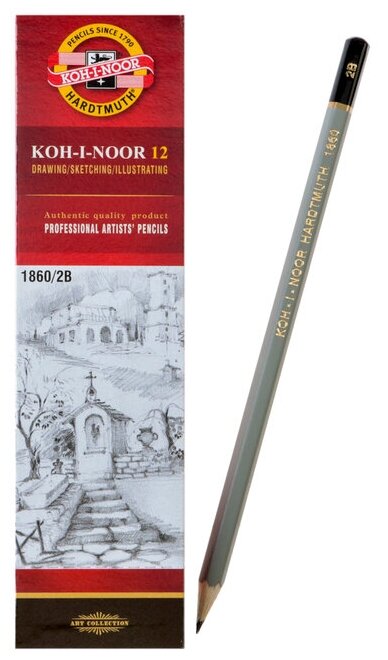 Карандаш чернографитный Koh-I-Noor 1860 2B Gold Star, профессиональный