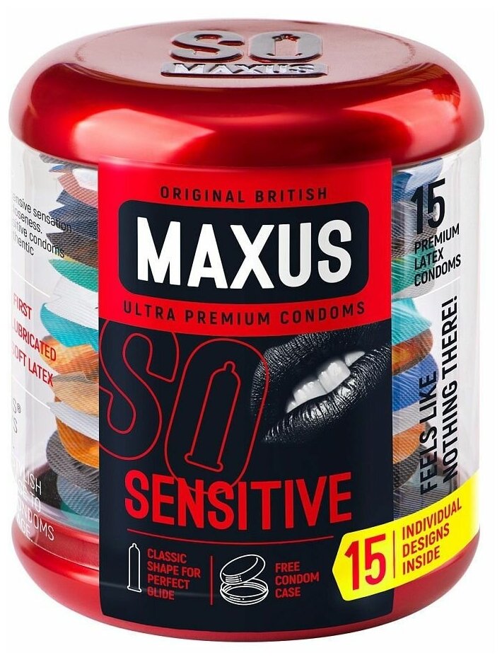 Ультратонкие презервативы MAXUS Sensitive - 15 шт, 1 упаковка