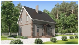 Проект жилого дома STROY-RZN 15-0027 (109,3 м2, 9,095*8,19 м, газобетонный блок 400 мм, облицовочный кирпич)