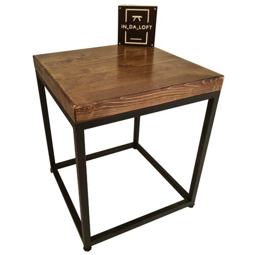 Табурет - стул из массива дерева и металла в стиле Лофт бренда IN_DA_LOFT 40*40*46(В) см