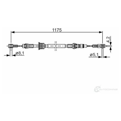 1 987 482 012_трос ручного тормоза передний! L=1175/946\ Nissan Interstar 02>, Opel Movano 98> BOSCH