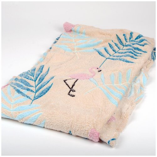 фото Плед бамбук фламинго, бежевый, 180*200 см bozhong home textile