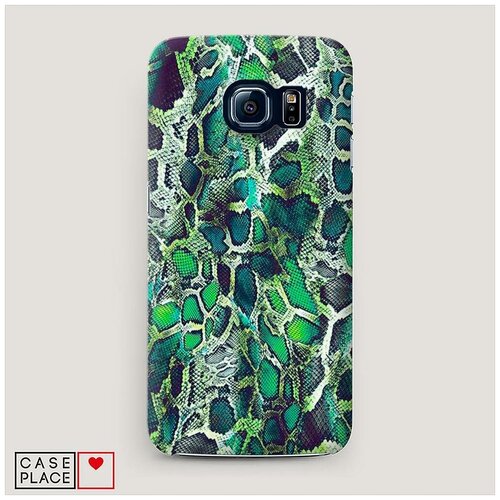 фото Чехол пластиковый samsung galaxy s7 edge зеленая кожа змеи case place