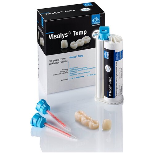 Visalys Temp B1 (Normal pack) - материал для изготовления временных коронок и мостов, цвет B1, 1 x 50 мл + 15 смесительных канюль