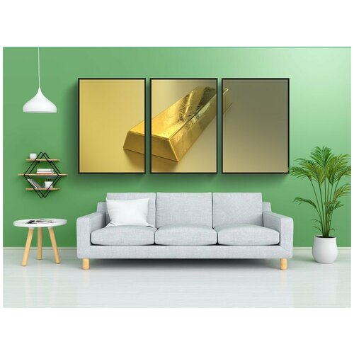 фото Набор модулных постеров для интерьера "слиток, золото, бар" 60x90 см. в тубусе, без рамки lotsprints