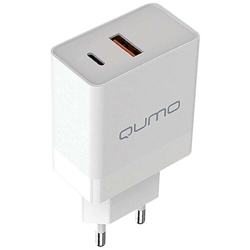 Сетевое зарядное устройство Qumo Energy light, 20W, USB Type-C, USB, Белый Charger 0052 pero сетевое зарядное устройство tc10 usb а usb type c pd 20w белый белый