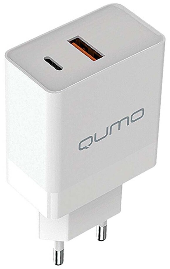 Сетевое зарядное устройство QUMO Energy light (Charger 0052) PD 20W, 2USB, Type-C + QC3.0, белый