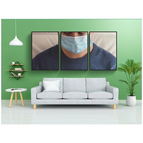 фото Набор модулных постеров для интерьера "студенты, каппы, маска" 60x90 см. в тубусе, без рамки lotsprints